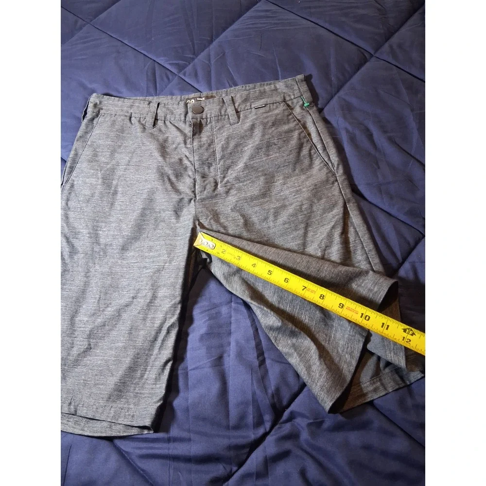Hurley Mens 29 Charcoal Gray Heathered‎ Walk Shorts Flat Front Casual Beach